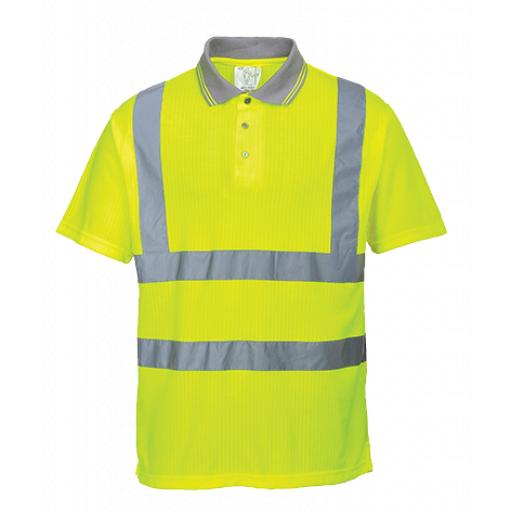 Portwest Hi-Vis Ribbed Polo Shirt